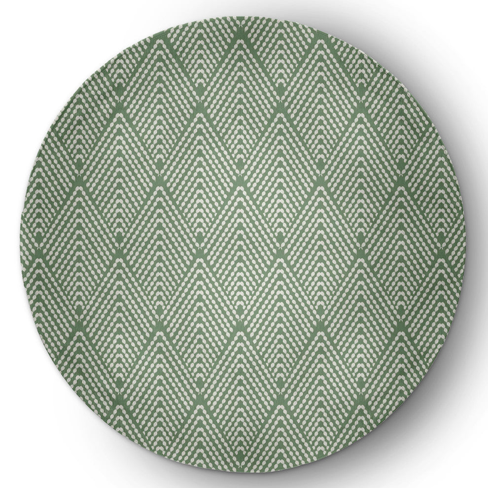 Lifeflor Diamond Spring Chenille Rug, Muted Green, 5' Round