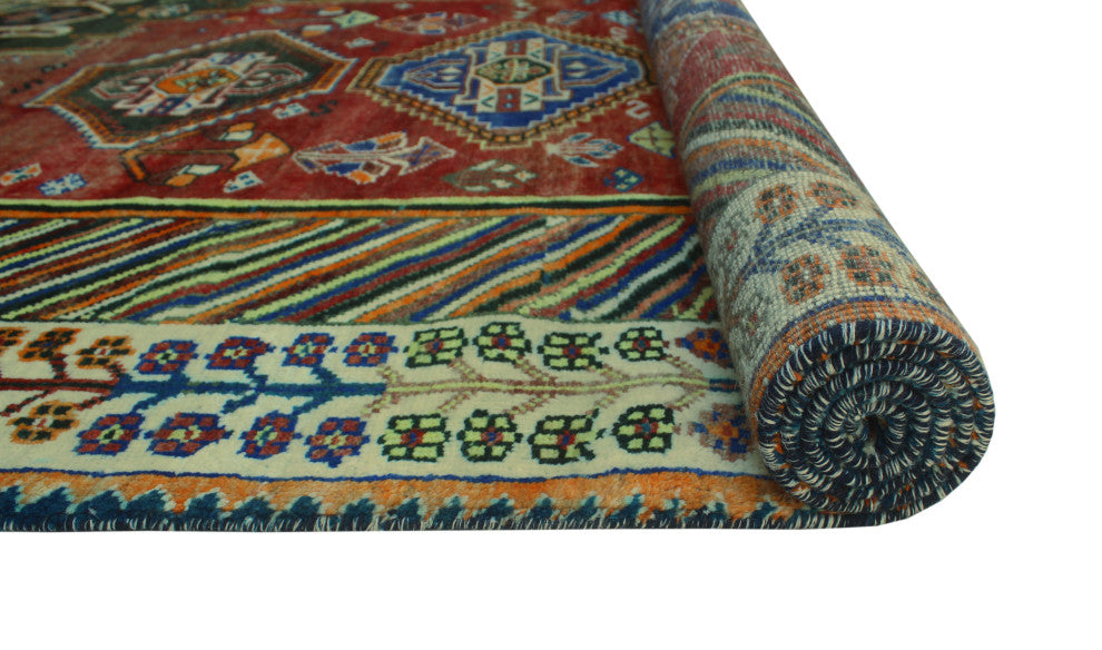 Fine Vintage Distressed Knox Red Rug
