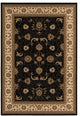 7"x9" Black and Tan Floral Vines Area Rug