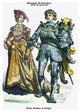 German Costumes: Noble Woman and Knight - Gallery Wrapped Canvas Art 28" x 42"