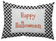 Happy Halloween Checks Accent Pillow, Black, 14"x20"