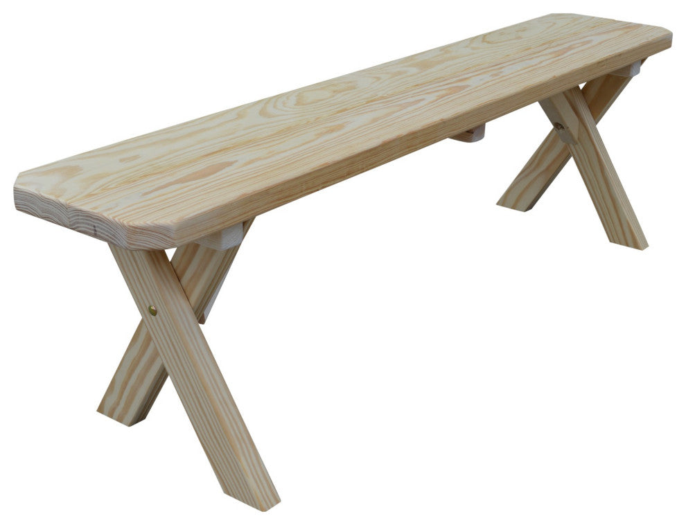 Cedar Cross-Leg Bench, Unfinished, 5 Foot