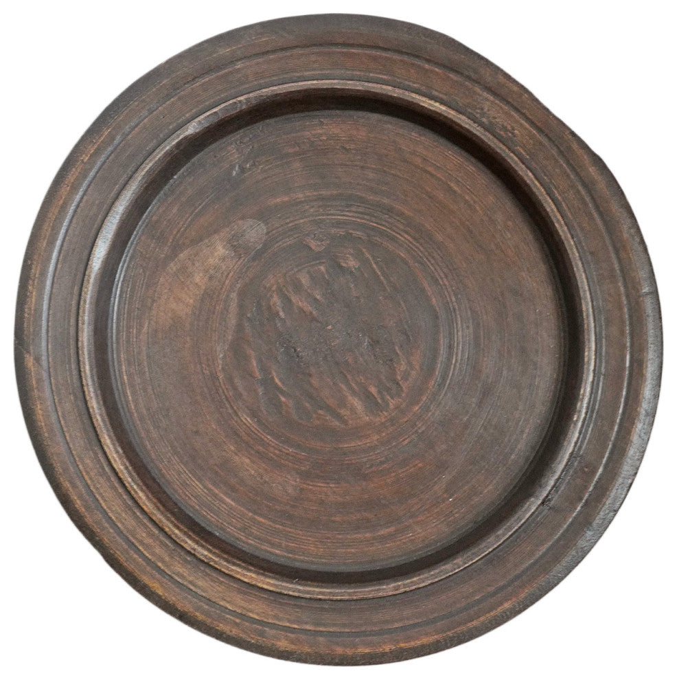 Consigned Vintage Java Pedestal Tray, X-Small