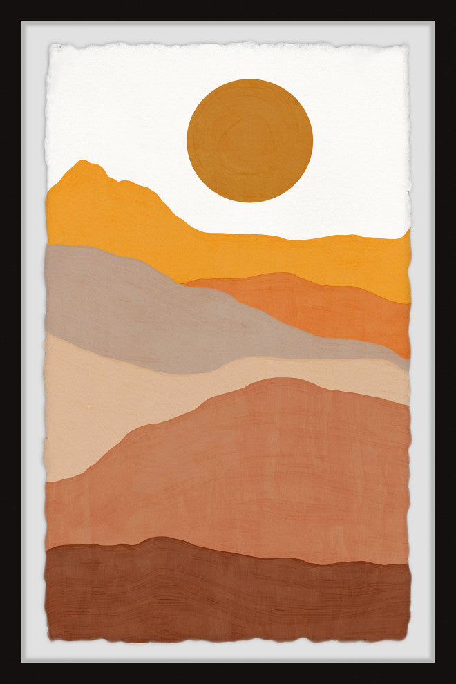 "Mountains Are Warming" Framed Painting Print, 12x18