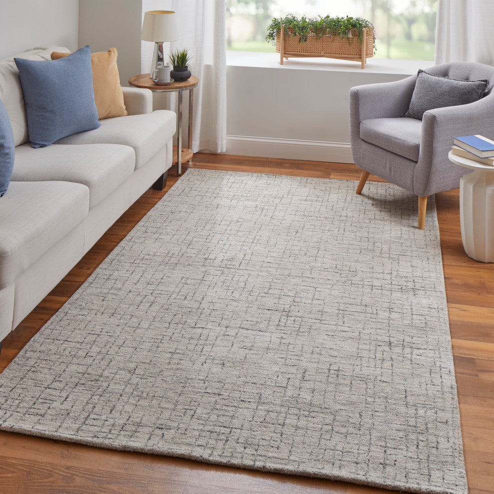 Weave & Wander Natal Transitional Solid, Ivory/Gray/Taupe, 8'x10'