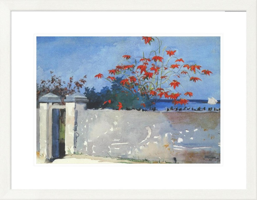 "A Wall Nassau" Framed Digital Print by Winslow Homer, 31x24"
