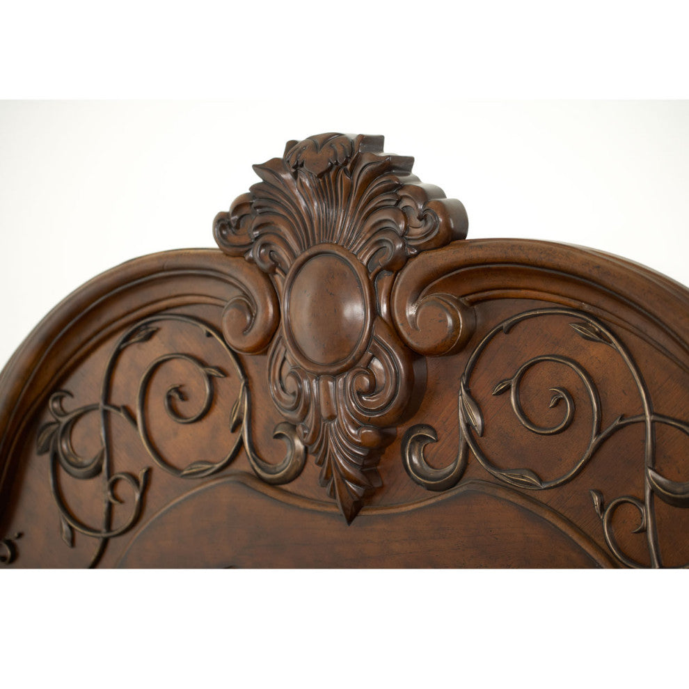 Windsor Court Mansion Bed, Vintage Fruitwood, Cal King