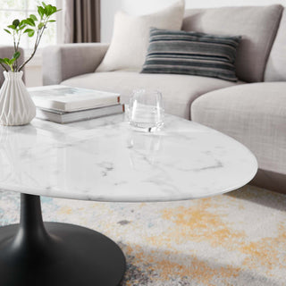 Lippa 48" Oval-Shaped Artificial Marble Coffee Table