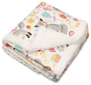 Pixie Fox Sherpa Throw 50x60, Gray