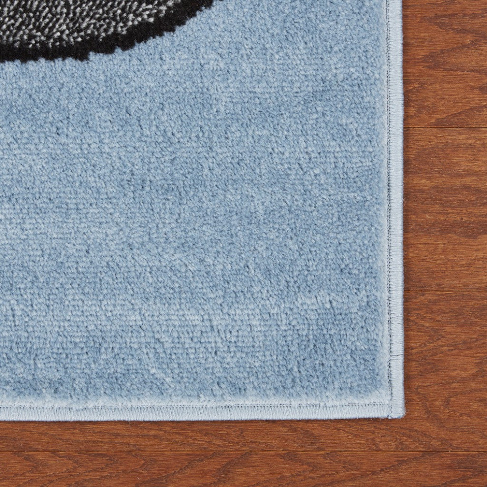 5' x 7' Blue Imaginative Racetrack Area Rug