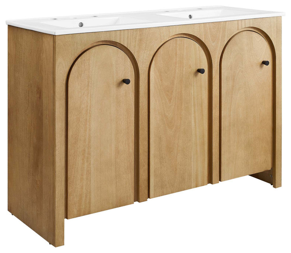 Appia 48" Double Sink Bathroom Vanity - Oak White