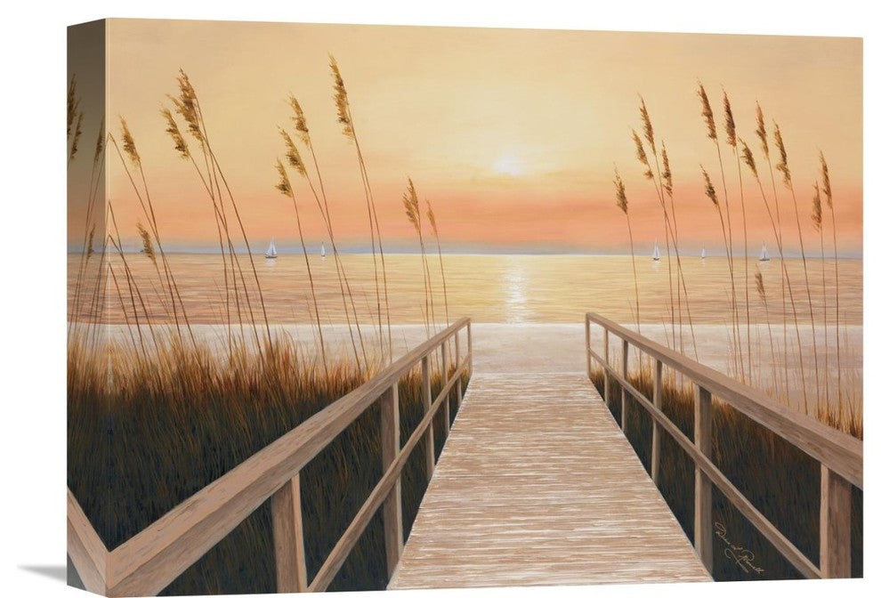 "Walkway to Sea" Stretched Canvas Giclee by Diane Romanello, 16"x12"