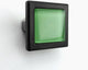 Light Fern Green Crystal Glass Black Metal Square Manor Knob