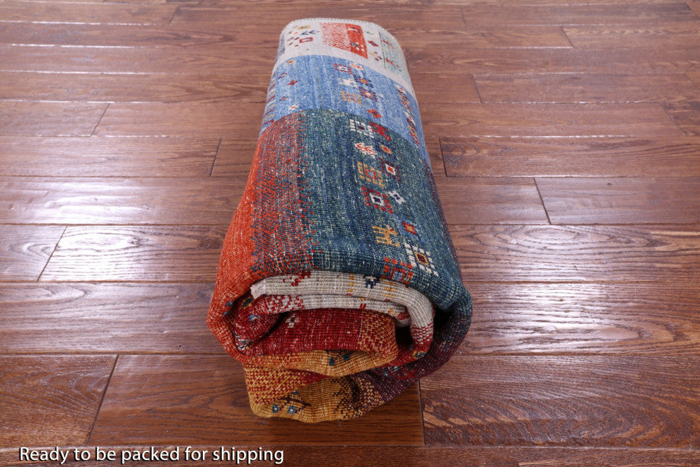 Tribal Persian Gabbeh Handmade Rug 5' 0" X 6' 4" Q9665