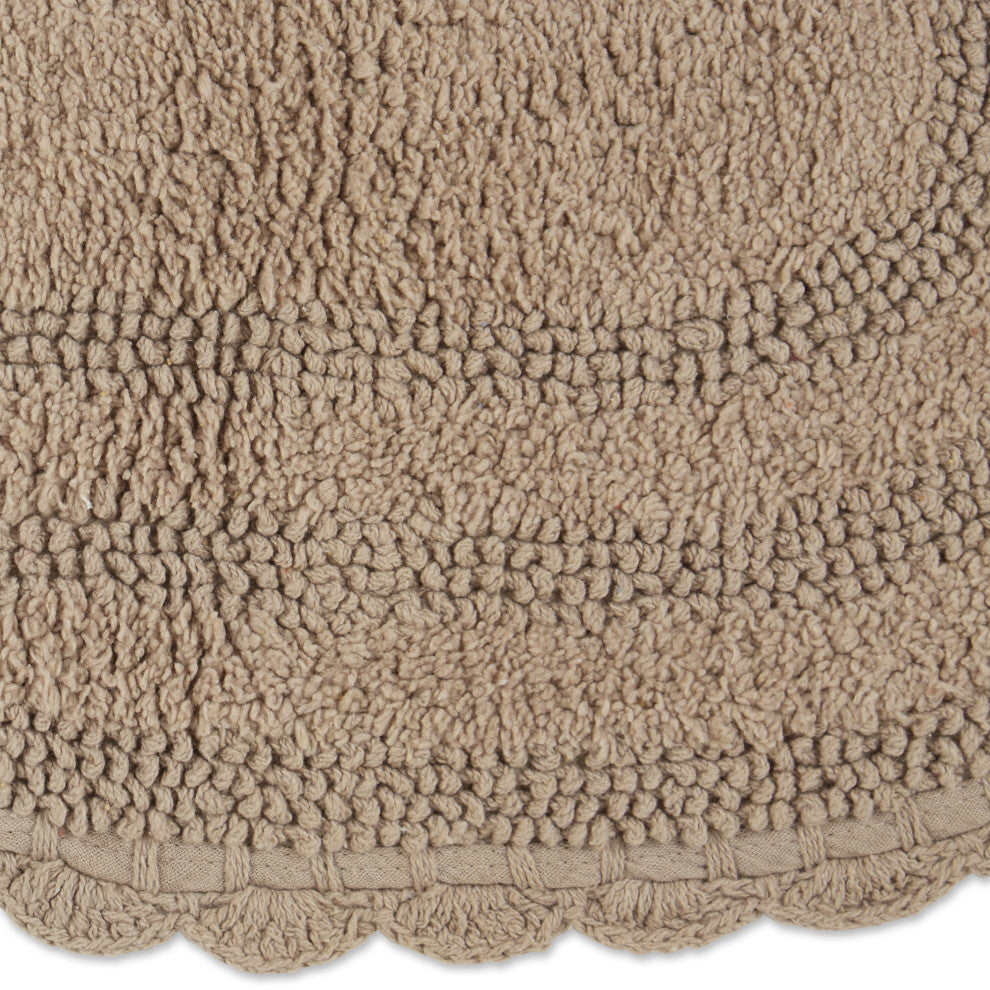 Stone Large Oval Crochet Bath Mat