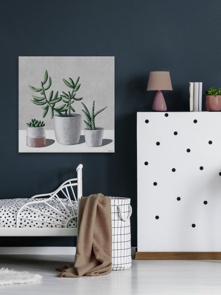 "Succulents, Bloom" Painting Print on Wrapped Canvas