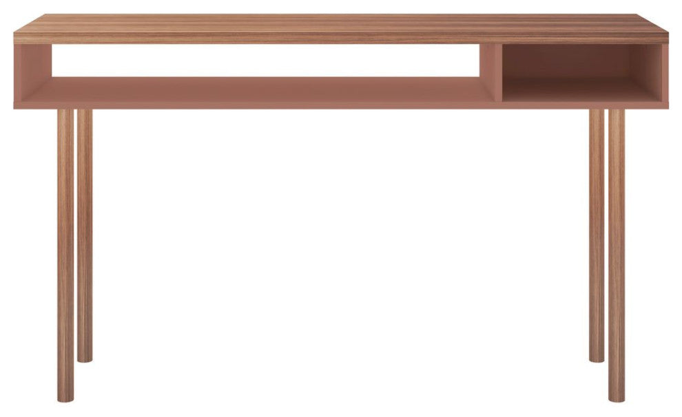 Windsor 47" Console Accent Table, Ceramic Pink and Nature