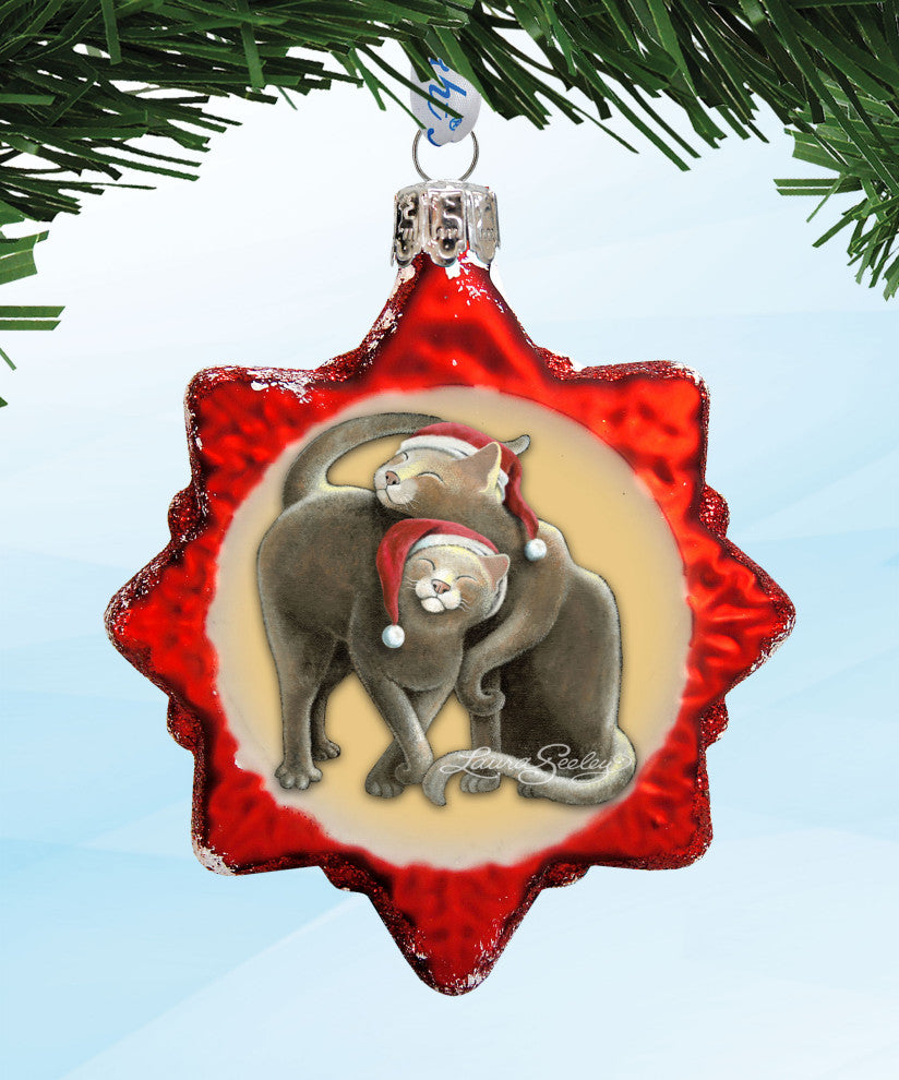 Kitty Cats Mercury Glass Ornaments