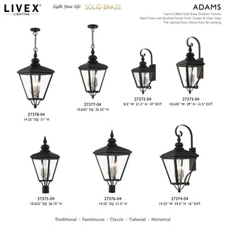 3 Light Black Outdoor Large Post Top Lantern, Brushed Nickel