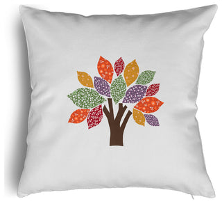 Printed Quilt Tree Accent Pillow With Removable Insert, Scallion, 18"x18"