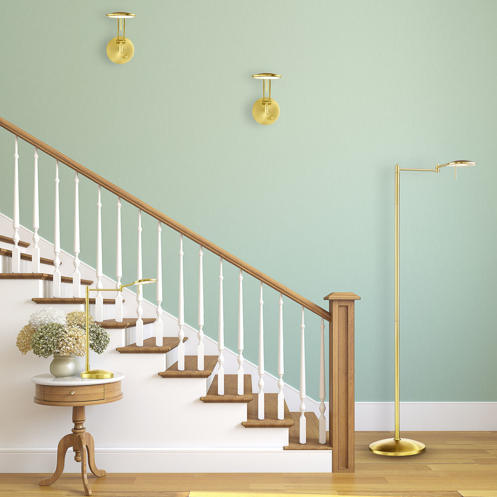 Dessau Turbo Arch Lamp, Satin Brass