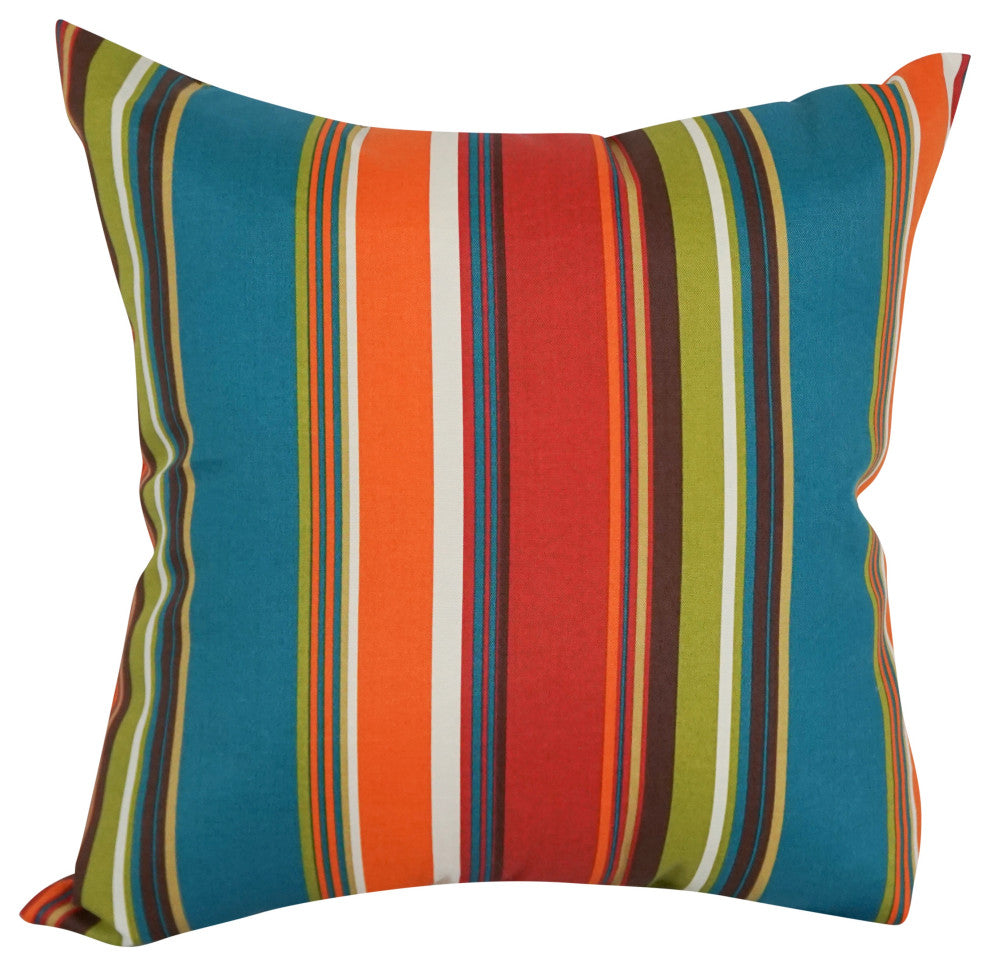 Outdoor Patterned Polyester 25" Jumbo Throw Pillows, Set of 2, Westport Teal