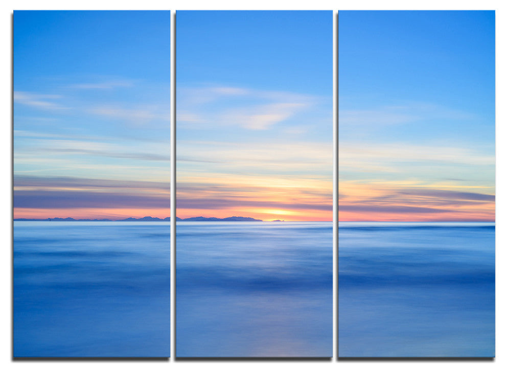 "Corsica Island Sunset View Italy" Metal Wall Art, 3 Panels, 36"x28"