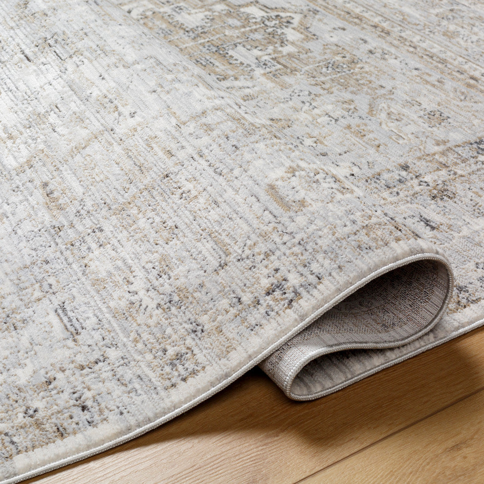 Surya Edmonton EDO-2303 Machine Woven Area Rug, Cream, 7'10" x 10'