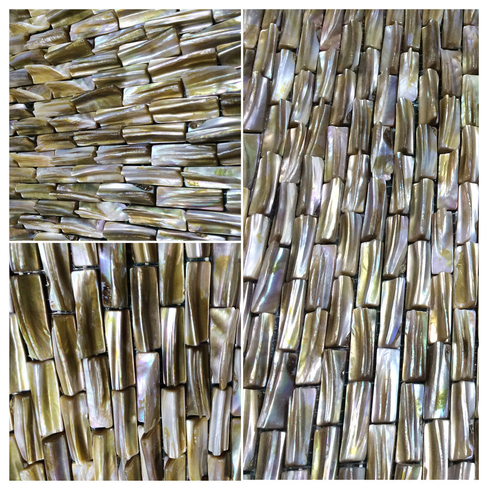 Home Wall Tile C01 12PCS Kichen Bathroom Mother Of Pearl Shell Mosaic Tiles