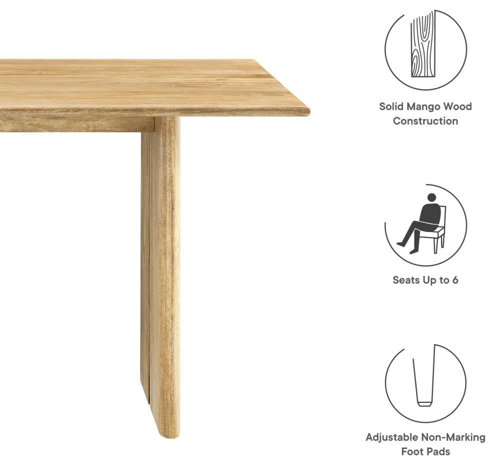 Amistad 60" Wood Dining Table - Oak