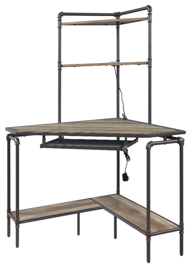 Acme Deliz Desk With USB Charging Dock Sand gray