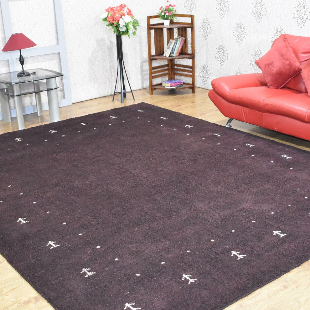 HAND KNOTTED LOOM SILK ECO-FRIENDLY AREA RUG -6'x9',Rectangle,Brown,Contemporary