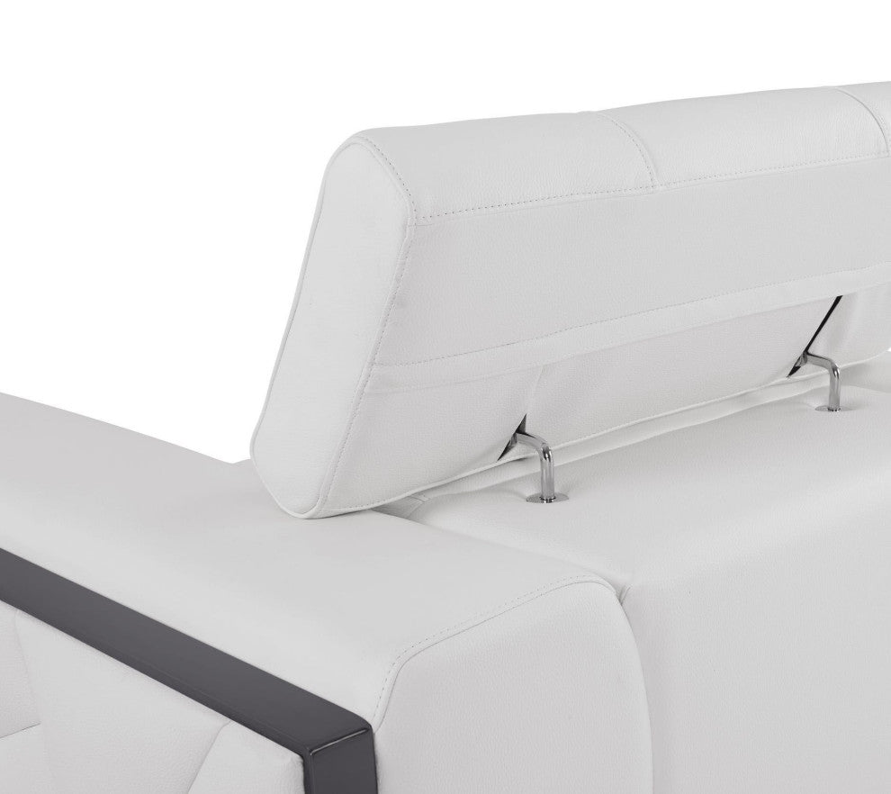 Trento Genuine Italian Leather Modern Sofa White