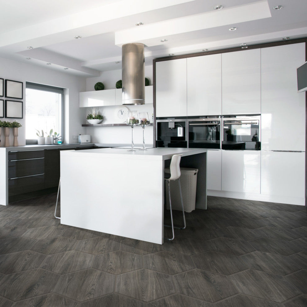 Natura Hex Nero Porcelain Floor and Wall Tile
