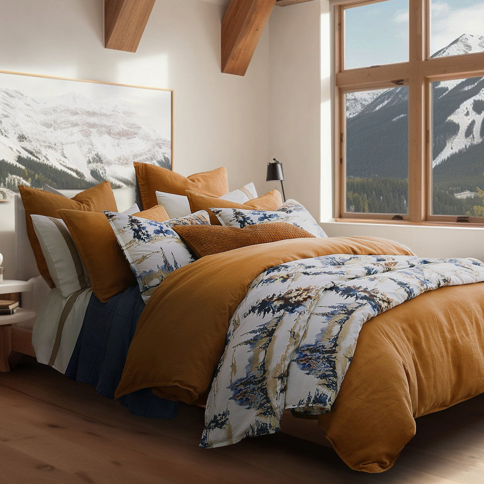 Acadia Reversible Comforter Set, Super Queen, Copper, 3PC