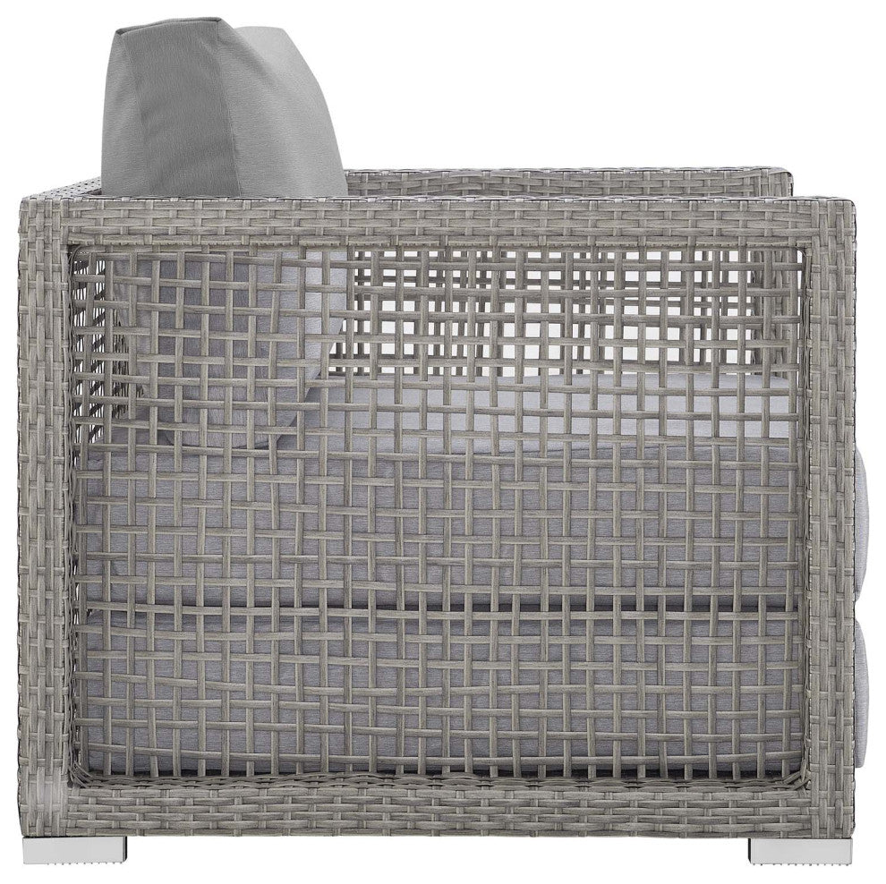 Gray Gray Aura 6 Piece Outdoor Patio Wicker Rattan Set
