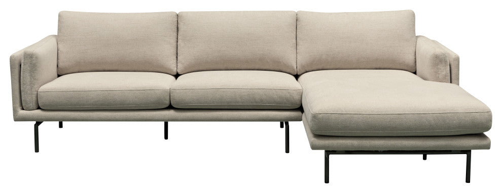 Aurora 2-Piece Stain-Resistant Fabric Sectional, Beige