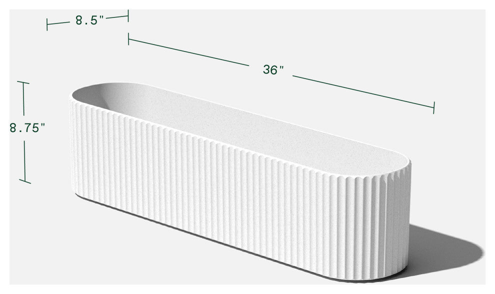 Veradek Demi Series Window Box 36" Planter, White, 36 Inch, 2 Pack