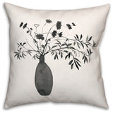 Monochromatic Floral IV 18"x18" Spun Poly Pillow