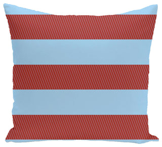 Windward Stripes Print Pillow, Cardinal, 18"x18"
