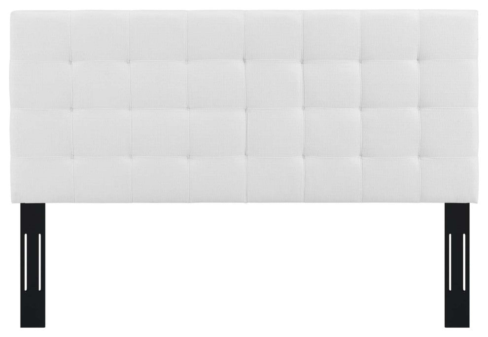 Paisley Tufted King and California King Upholstered Linen Fabric Headboard