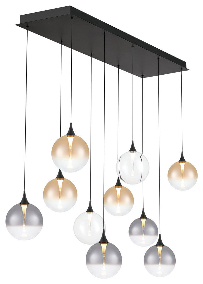 Iissa 10L 47" Black Mix Chandelier