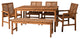 Vincent 6-Piece Chevron Outdoor Patio Dining Set - Brown