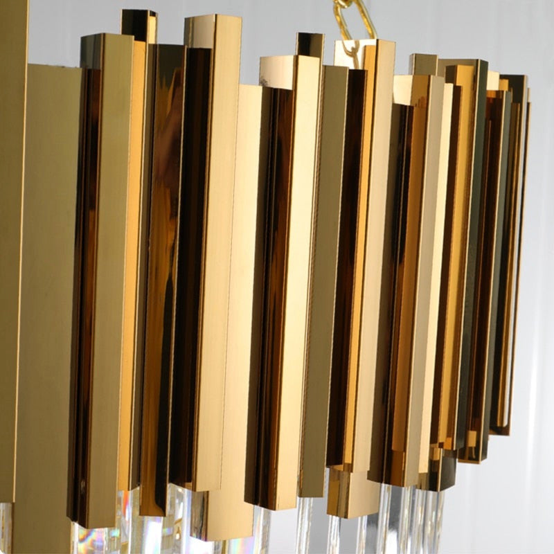 Gio Gold Plated Crystal Chandelier, Diameter 40"