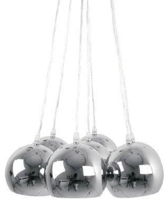 Chrome Finish 7 Globe Big Bundle Pendant Light