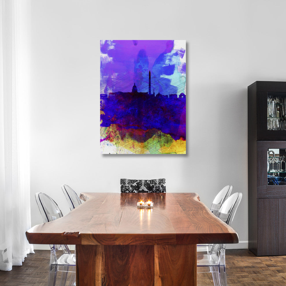 "Washington DC Watercolor Skyline 2" Fine Art Print