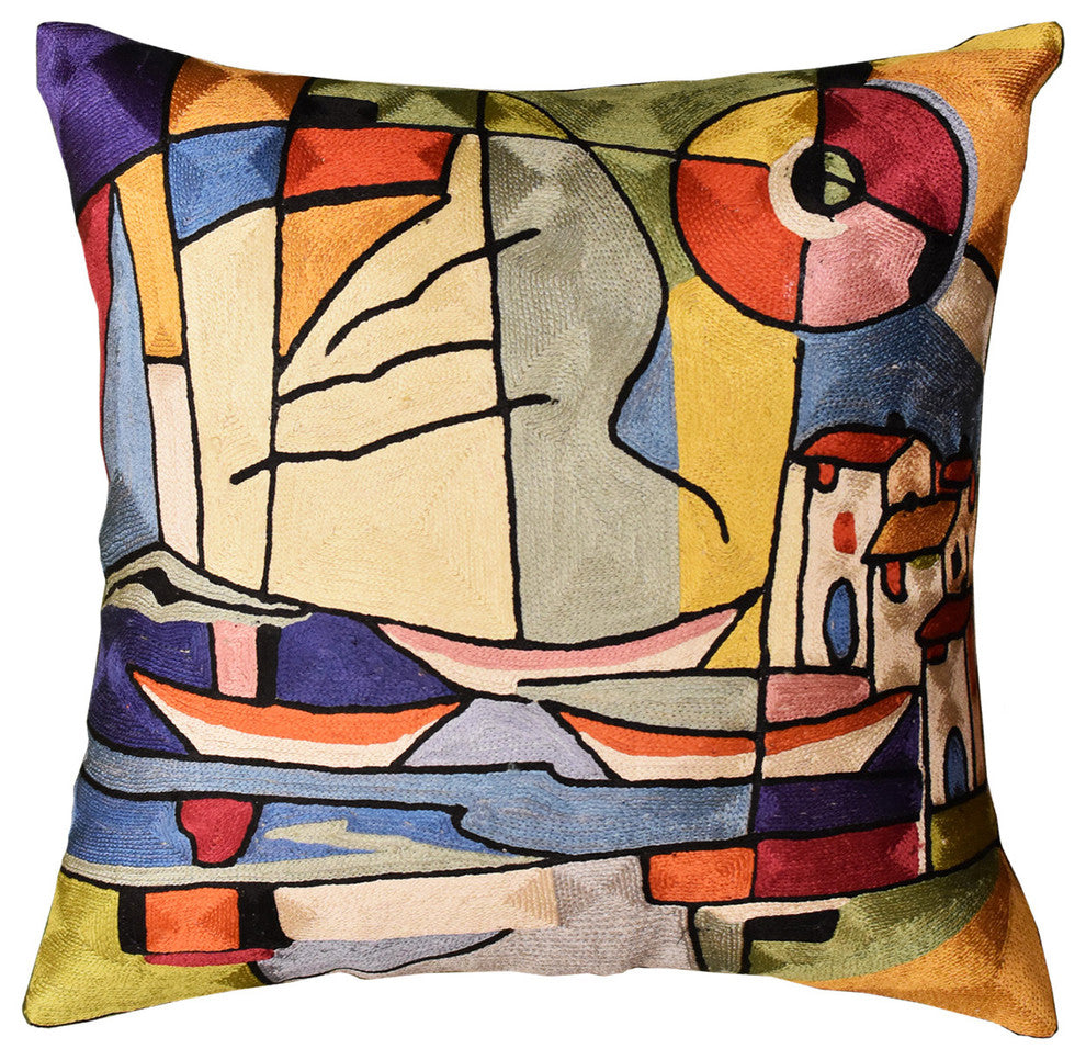 Americana North Atlantic by Alfred Gockel Accent Pillow Cover Art Silk 18x18"