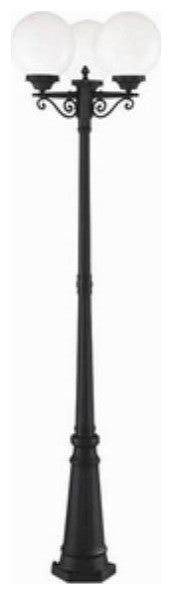 Acclaim Havana 3-Light Outdoor Post w/Globe 5269BK/WH, Matte Black