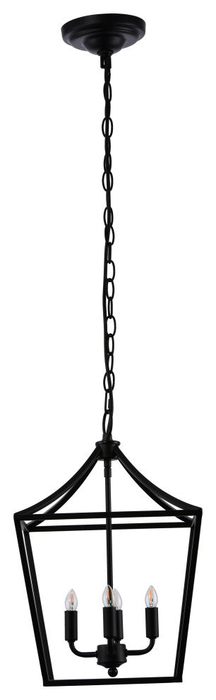 Lazzur Iton 4 Light 12" Matte Black Pendant