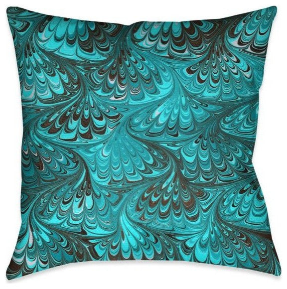 Laural Home Aqua Marble 18" X 18" Indoor Decorative Pillow